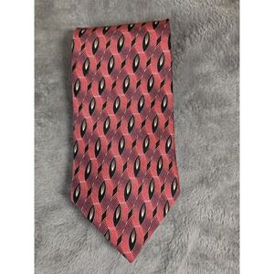 Vintage Format Geometric Retro Tie Red/Magenta Black 60 in 3.5 in